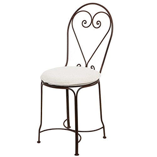 Casa Moro Mediterraner Eisenstuhl Halim in edelrost-braun | handgeschmiedeter Garten-Stuhl aus Marokko | Vintage Stuhl in Antik-Optik für Garten Küche Terrasse | MO4103 von Casa Moro