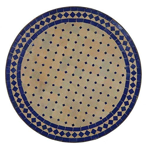 Casa Moro Mediterraner GARTENTISCH marokkanischer MOSAIKTISCH Ø 70 cm rund blau terrakotta H 73 cm KUNSTHANDWERK aus MARRAKESCH Dekorativer BALKONTISCH BISTROTISCH BEISTELLTISCH MT2084 von Casa Moro