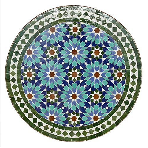Casa Moro Mediterraner Gartentisch marokkanischer Mosaiktisch M60-46 Ø 60 cm rund ankabut blau Kunsthandwerk aus Marrakesch Dekorativer Balkontisch Beistelltisch MT2145 von Casa Moro