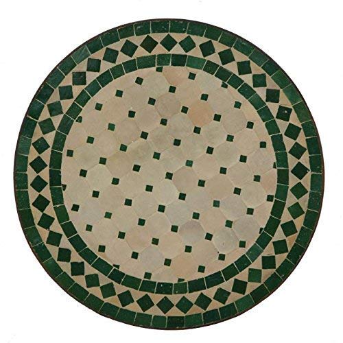 Casa Moro Mediterraner Gartentisch marokkanischer Mosaiktisch Ø 45 cm rund grün terrakotta H 50 cm Kunsthandwerk aus Marrakesch Handmade Bistrotisch Mosaik-Kunst Balkontisch MT2995 von Casa Moro
