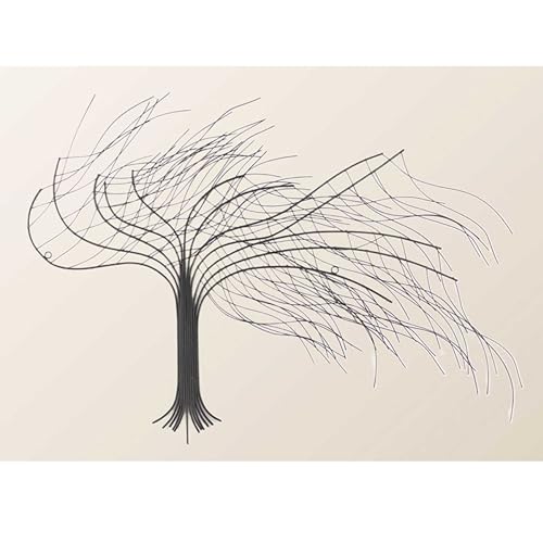 Casa Moro Metall Wanddeko Baum im Wind 75 x 57 cm (B/H) schwarz Silhouette Boho Chic Wand-Kunst Wandschmuck Metall-Skulptur 3D Wand-Bild Wohn-Deko | WD-5629 von Casa Moro