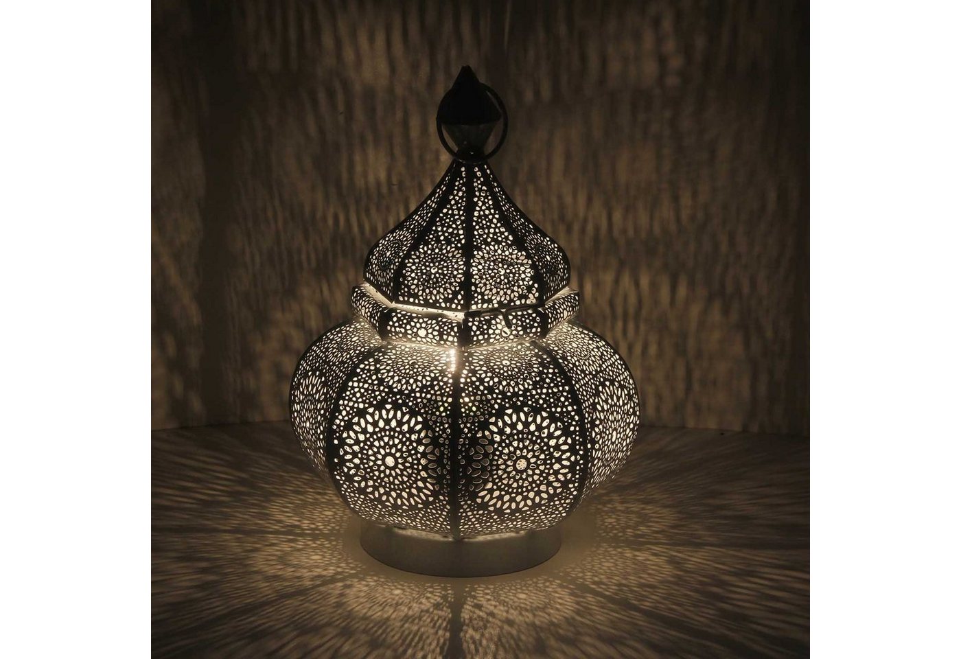Casa Moro Nachttischlampe Orientalische Tischlampe Fahid in weiß Gold Ramadan Lampe, ohne Leuchtmittel, Eid Mubarak Wohn Tisch Deko von Casa Moro