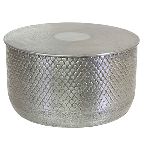 Casa Moro Marokkanischer Beistelltisch ALAVA XL Silber Ø 58 cm rund Hammerschlag Aluminium Orientalischer Couchtisch Wohnzimmertisch Kaffeetisch Sofa-Tisch modern TSV8052 von Casa Moro