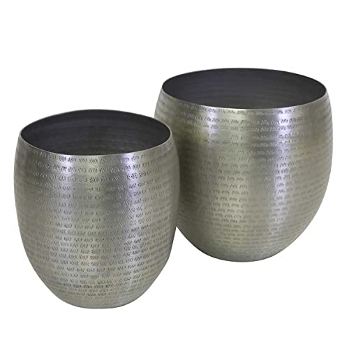 Casa Moro Orientalischer Blumentopf CASTELLON 2er Set Klein Silber rund aus Aluminium mit Hammerschlag verziert | marokkanischer Stil Metall Übertopf Blumen-Kübel Pflanzkübel | ABK805 Casa Moro Orientalischer Blumentopf CASTELLON 2er Set Klein Silber rund aus Aluminium mit Hammerschlag verziert | marokkanischer Stil Metall Übertopf Blumen-Kübel Pflanzkübel | ABK805 von Casa Moro