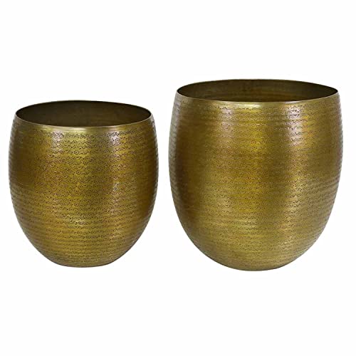 Casa Moro Orientalischer Blumentopf Leon 2er Set Groß in Antik-Gold Look rund aus Aluminium mit Hammerschlag Optik | Luxus Metall Übertopf Boho Pflanzkübel Designer Blumen-Kübel | ABK506 Casa Moro Orientalischer Blumentopf Leon 2er Set Groß in Antik-Gold Look rund aus Aluminium mit Hammerschlag Optik | Luxus Metall Übertopf Boho Pflanzkübel Designer Blumen-Kübel | ABK506 von Casa Moro