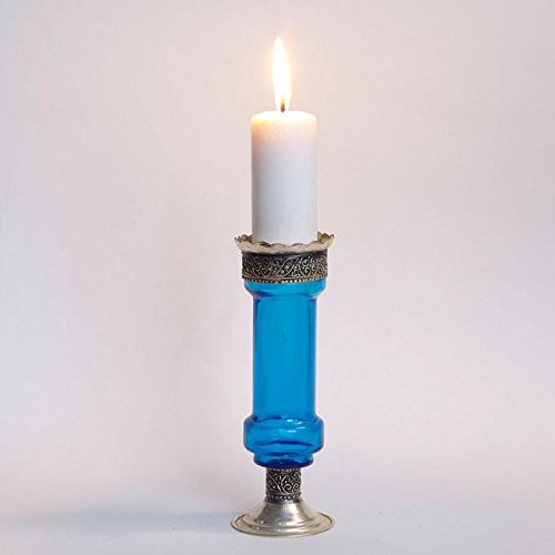 Casa Moro Orientalischer Kerzenständer marokkanische Kerzenleuchter Manar Blau | Kerzenhalter für romantische Beleuchtung Kerzenlicht & Dekoration | L1676 von Casa Moro
