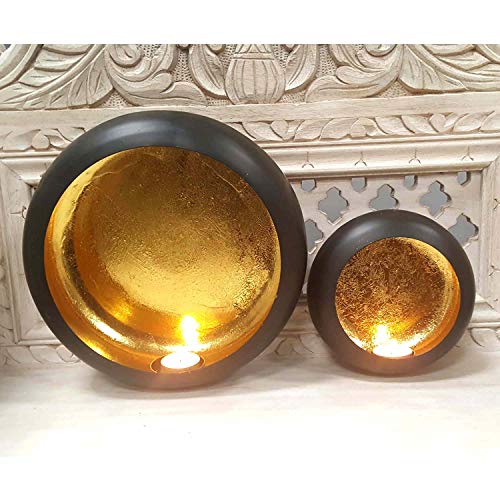 Orientalisches Wand-Windlicht 2er Set Dinesh Metall innen Gold außen schwarz Wand-Kerzenhalter Hängewindlicht rund Wand-Teelichthalter Ostern Deko Geschenk-Idee Muttertag WLC1680 Orientalisches Wand-Windlicht 2er Set Dinesh Metall innen Gold außen schwarz Wand-Kerzenhalter Hängewindlicht rund Wand-Teelichthalter Ostern Deko Geschenk-Idee Muttertag WLC1680 von Casa Moro