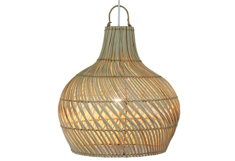 Casa Moro Pendelleuchte Deckenlampe Rattan Natur – Hängelampe Ø 40 cm, ohne Leuchtmittel, Handgefertigt, E27, Pendelleuchte von Casa Moro