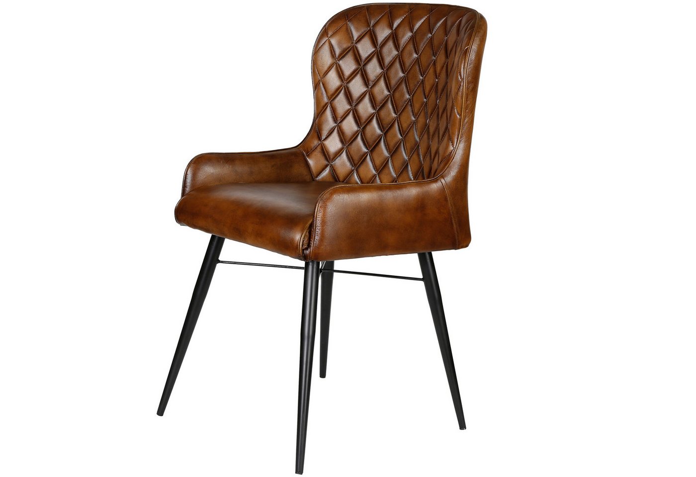 Casa Moro Polsterstuhl Esszimmerstuhl mit Armlehnen – Lederstuhl, Echtleder in Antikbraun von Casa Moro