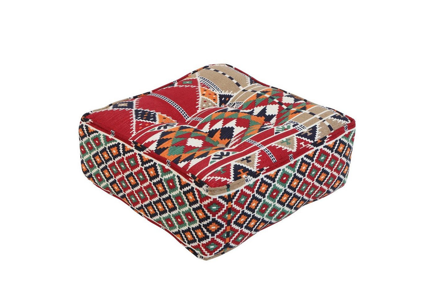 Casa Moro Pouf Orientalischer Sitzpouf, marokkanischer Sitzpouf Kelim aus Marrakesch, Sitzkissen Quadratisch von Casa Moro