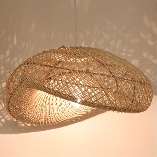 Casa Moro Rattan Lampe LUNA M aus Natur Rattan & Eisen handgefertigte Boho Chic Pendelleuchte moderne Hängelampe LP007-M von Casa Moro