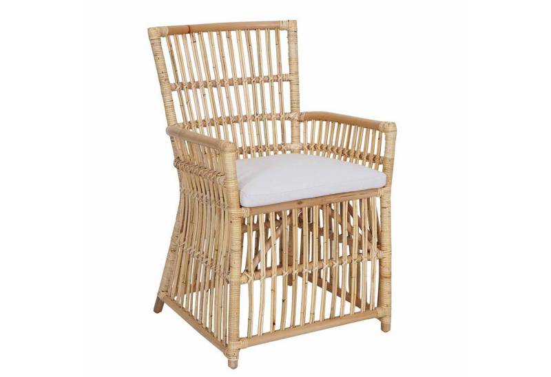 Casa Moro Rattanstuhl Rattansessel Susila Honig mit Sitzkissen Esszimmerstuhl, Loungesessel aus Natur-Rattan handgefertigt von Casa Moro