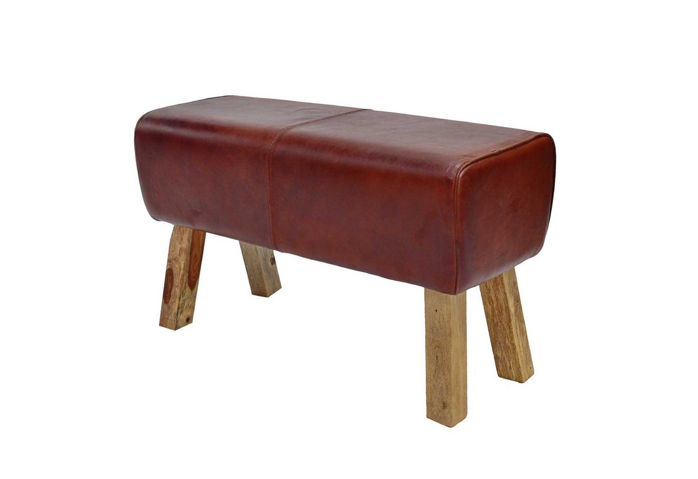 Casa Moro Sitzbank Leder Polsterbank Vinod 78x35x46 cm (Breite/Tiefe/Höhe) braun (Turnbock Design Turnbank modern eine Kult Hocker), Massivholz, Echtleder-Bezug HH4210 von Casa Moro