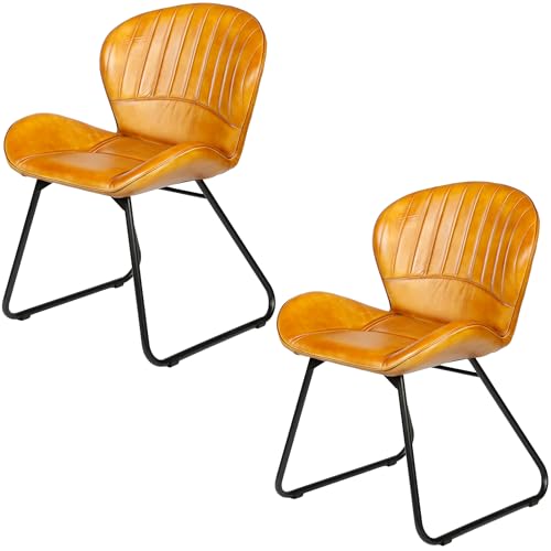Casa Moro Stühle Esszimmer Polsterstühle Lederstühle Wartezimmer-Stuhl Cognac Leder Essstühle 2er Set Metall-Beine Casa Moro Stühle Esszimmer Polsterstühle Lederstühle Wartezimmer-Stuhl Cognac Leder Essstühle 2er Set Metall-Beine von Casa Moro