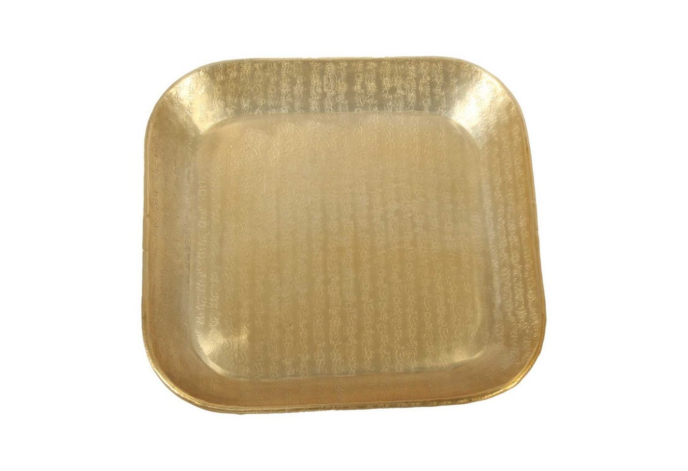 Casa Moro Tablett Orientalisches Tablett Prisma 38x38cm mit Hammerschlag Optik, Aluminium, (Optik, Boho Chic, Dekotablett Serviertablett), für einfach schöner Wohnen von Casa Moro