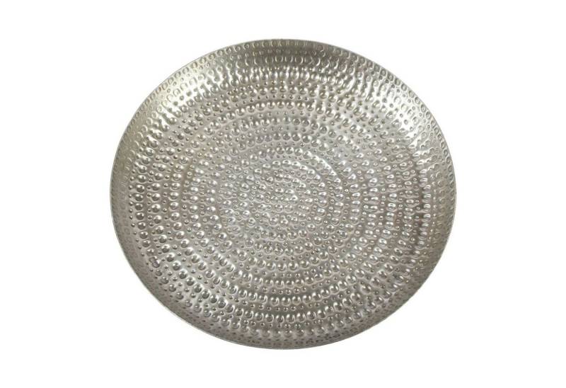 Casa Moro Tablett Orientalisches Teetablett Serviertablett Zana Ø 30 cm Boho Chic, Aluminium, (Handgefertigt), Boho Tablett Ramadan Dekotablett gehämmert von Casa Moro