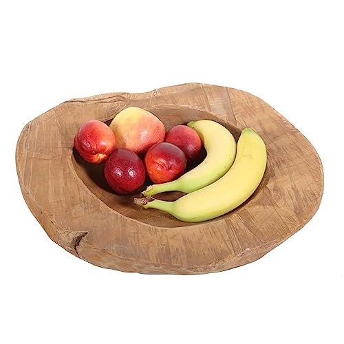 Casa Moro Teakholz Schale Diego Ø 40 cm rund handgefertigt massiv Teak-Holz Wurzelholzschale Dekoschale Obstschale Holz-Teller Holz-Schale von Casa Moro