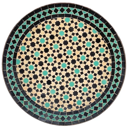 Casa Moro Terrassentisch Ø 60 cm – Mosaiktisch Gartentisch Balkontisch Fliesentisch | Tisch Esstisch aus Marrakesch Marokko Türkis von Casa Moro