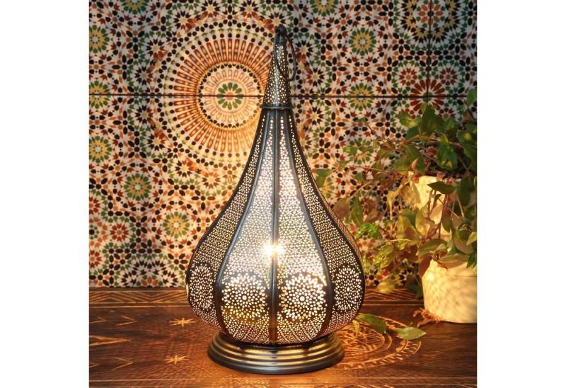 Casa Moro Tischleuchte Orientalische Lampe Monza Silber, schöne Weihnachtsbeleuchtung, ohne Leuchtmittel, Marokkanisches Windlicht, 2IN1 für elektrisch & Kerzenbeleuchtung, IRL620 von Casa Moro