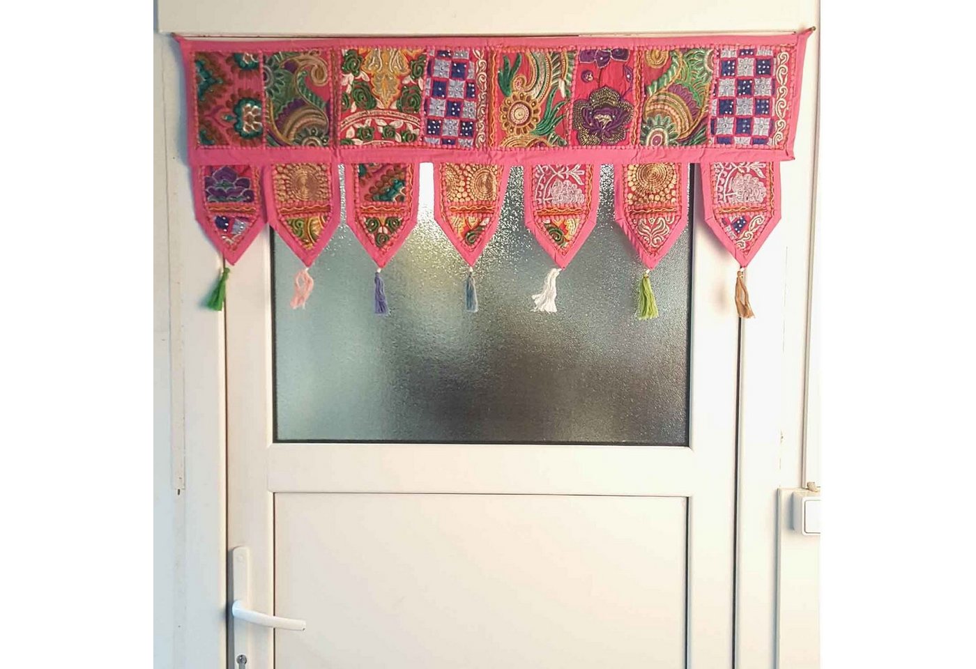 Casa Moro Türvorhang Indischer Patchwork Toran 102x45 cm (BxH), 3-Punkt-Aufhängung (1 St), blickdicht, handbestickter Türvorhang & Fenstervorhang in Boho-Stil von Casa Moro