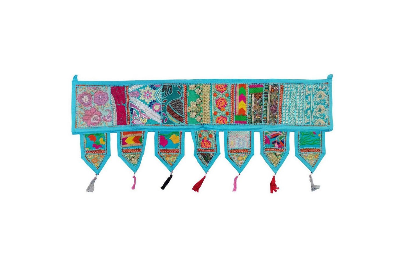 Casa Moro Türvorhang Indischer Patchwork Toran 102x45 cm (BxH), 3-Punkt-Aufhängung (1 St), blickdicht, handbestickter Türvorhang & Fenstervorhang in Boho-Stil von Casa Moro