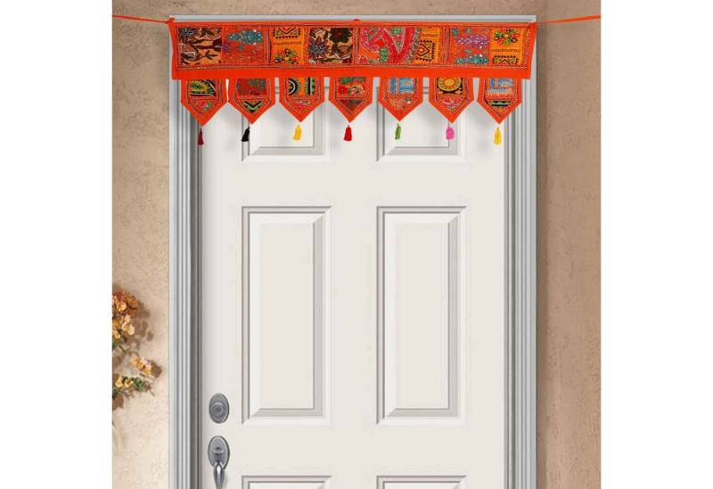 Casa Moro Türvorhang Indischer Patchwork Toran 102x45 cm (BxH), 3-Punkt-Aufhängung (1 St), blickdicht, handbestickter Türvorhang & Fenstervorhang in Boho-Stil von Casa Moro