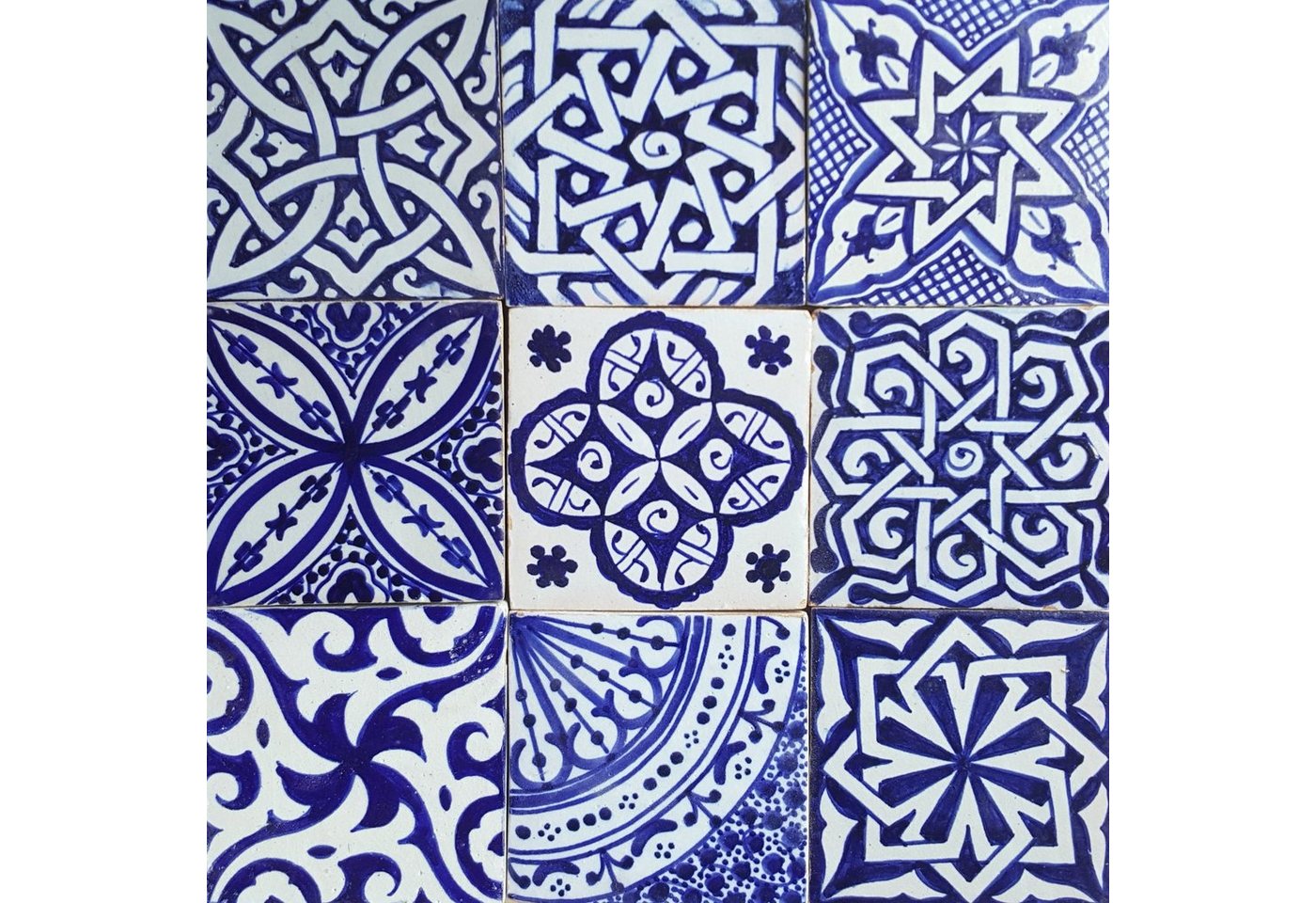 Casa Moro Wandfliese Orientalische Fliesen Mix 10x10 cm blau weiß 9er Packung, Blau und Weiß, Kunsthandwerk aus Marokko, Wandfliesen für schöne Küche Dusche Badezimmer, HBF8400, handbemalte marokkanische Fliesen Patchwork Casa Moro Wandfliese Orientalische Fliesen Mix 10x10 cm blau weiß 9er Packung, Blau und Weiß, Kunsthandwerk aus Marokko, Wandfliesen für schöne Küche Dusche Badezimmer, HBF8400, handbemalte marokkanische Fliesen Patchwork von Casa Moro