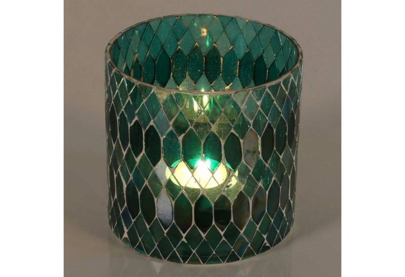 Casa Moro Windlicht Marokkanisches Mosaik Windlicht Rayan Grün aus Glas handgefertigt (Teelichthalter Boho Chic Kerzenständer Kerzenhalter, Glaswindlicht in den Größen S und M oder als 2er Set erhältlich), Ramadan Kerzenleuchter Dekoration von Casa Moro