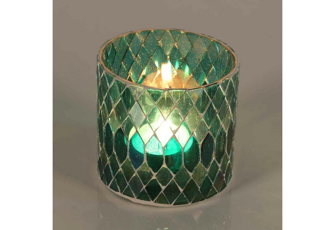 Casa Moro Windlicht Marokkanisches Mosaik Windlicht Rayan Grün aus Glas handgefertigt (Teelichthalter Boho Chic Kerzenständer Kerzenhalter, Glaswindlicht in den Größen S und M oder als 2er Set erhältlich), Ramadan Kerzenleuchter Dekoration von Casa Moro