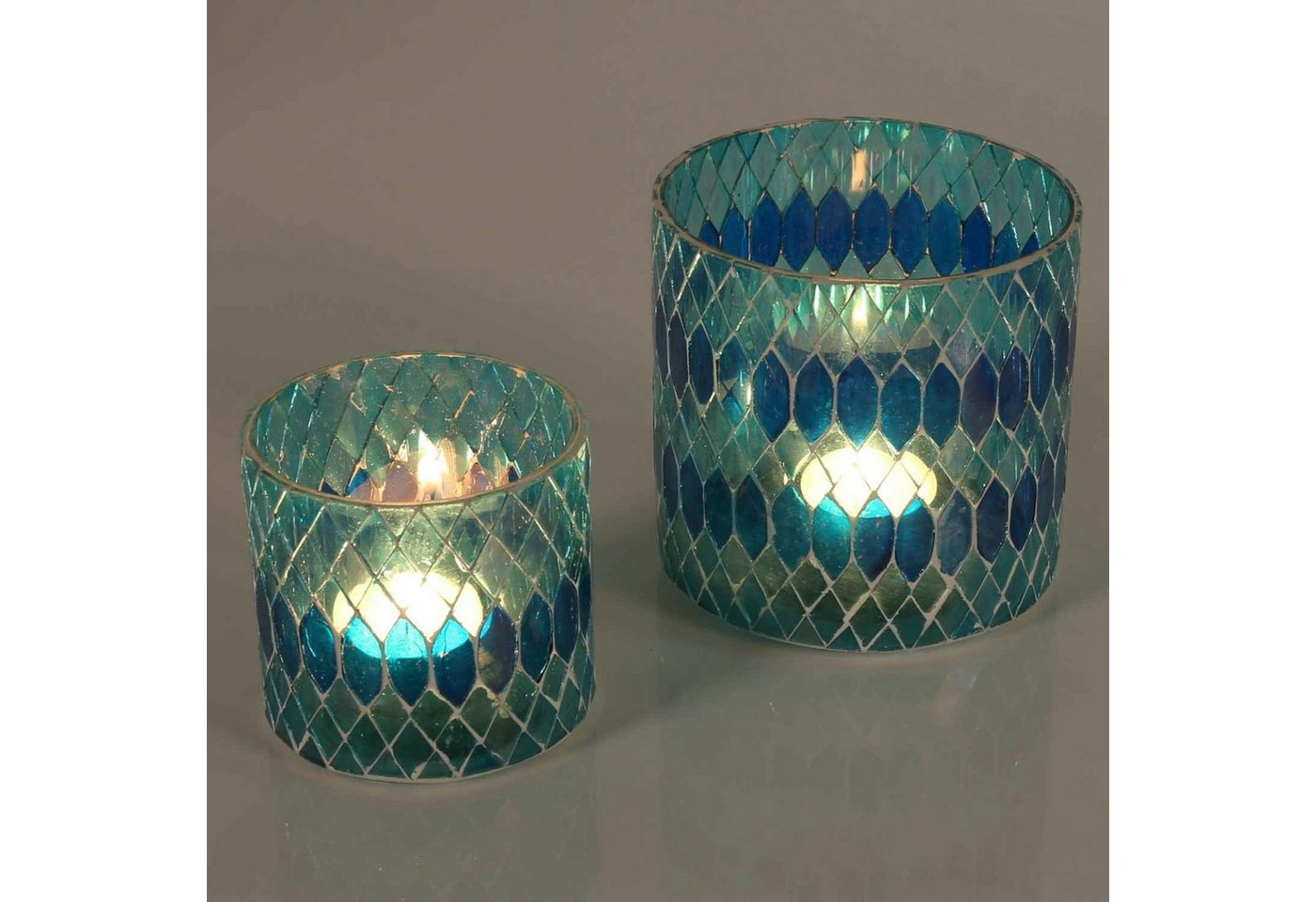 Casa Moro Windlicht Mosaik Rayan Hellblau Teelichthalter aus Glas handgefertigt (Kerzenhalter, Glaswindlicht), Ramadan Eid Mubarak Dekoration von Casa Moro