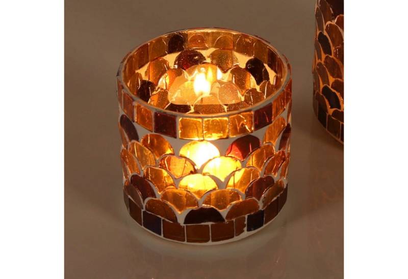 Casa Moro Windlicht Orientalisches Mosaik Windlicht Athen Gelb aus Glas handgefertigt (Boho Teelichthalter Kerzenständer Kerzenhalter, Glaswindlicht in den Größen S und M oder 2er Set bestellbar), Ramadan Dekoration Tisch Deko von Casa Moro