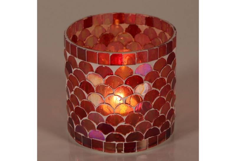 Casa Moro Windlicht Orientalisches Mosaik Windlicht Athen Rot aus Glas handgefertigt (Boho Chic Teelichthalter Kerzenständer Deko Kerzenhalter, Glaswindlicht in den Größen S und M oder als 2er Set bestellbar), Geschenk Idee Muttertag Ostern von Casa Moro