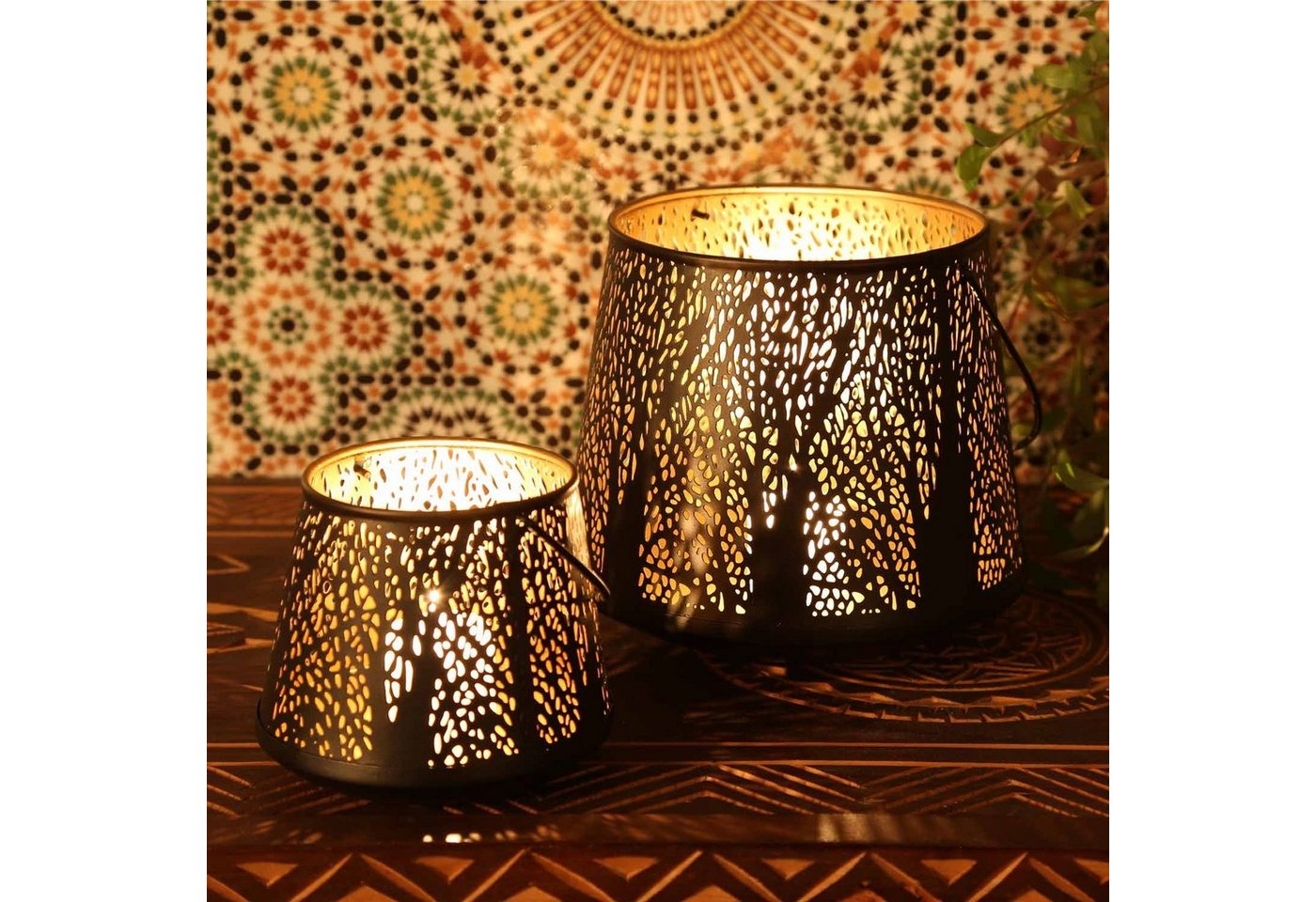 Casa Moro Windlicht Orientalisches Windlicht Como 2er Set mit Waldmotiv (Geschenk Deko Idee), Muttertag Ostern Deko Laterne mit Henkel, IRL74 Casa Moro Windlicht Orientalisches Windlicht Como 2er Set mit Waldmotiv (Geschenk Deko Idee), Muttertag Ostern Deko Laterne mit Henkel, IRL74 von Casa Moro