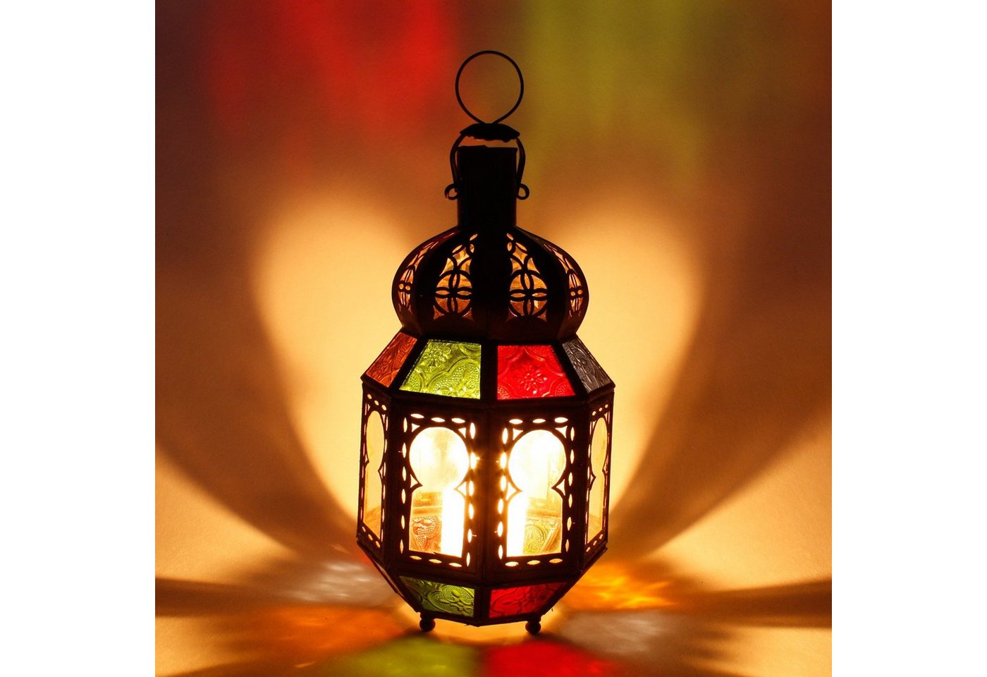 Casa Moro Windlicht Orientalisches Windlicht marokkanische Laterne Tamani (H 28 Ø 12 cm aus Metall & Glas, Kerzenleuchter hängend o. stehend), Ramadan Eid Kerzenhalter, L13002 von Casa Moro