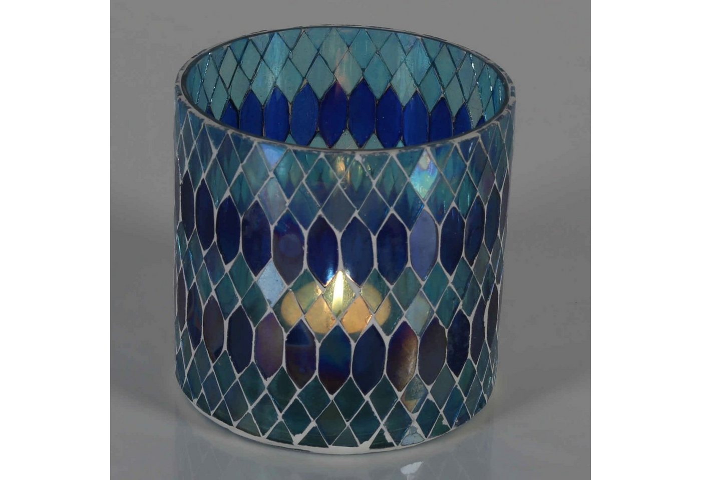 Casa Moro Windlicht Rayan Dunkelblau Teelichthalter Kerzenhalter Mosaik Glas handgefertigt (Glaswindlicht, Kerzenständer), Ramadan Dekoration Kerzenleuchter Tisch Deko von Casa Moro