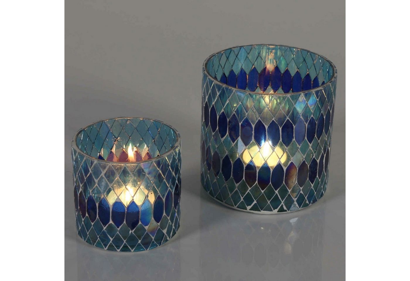 Casa Moro Windlicht Rayan Dunkelblau Teelichthalter Kerzenhalter Mosaik Glas handgefertigt (Glaswindlicht, Kerzenständer), Ramadan Dekoration Kerzenleuchter Tisch Deko von Casa Moro