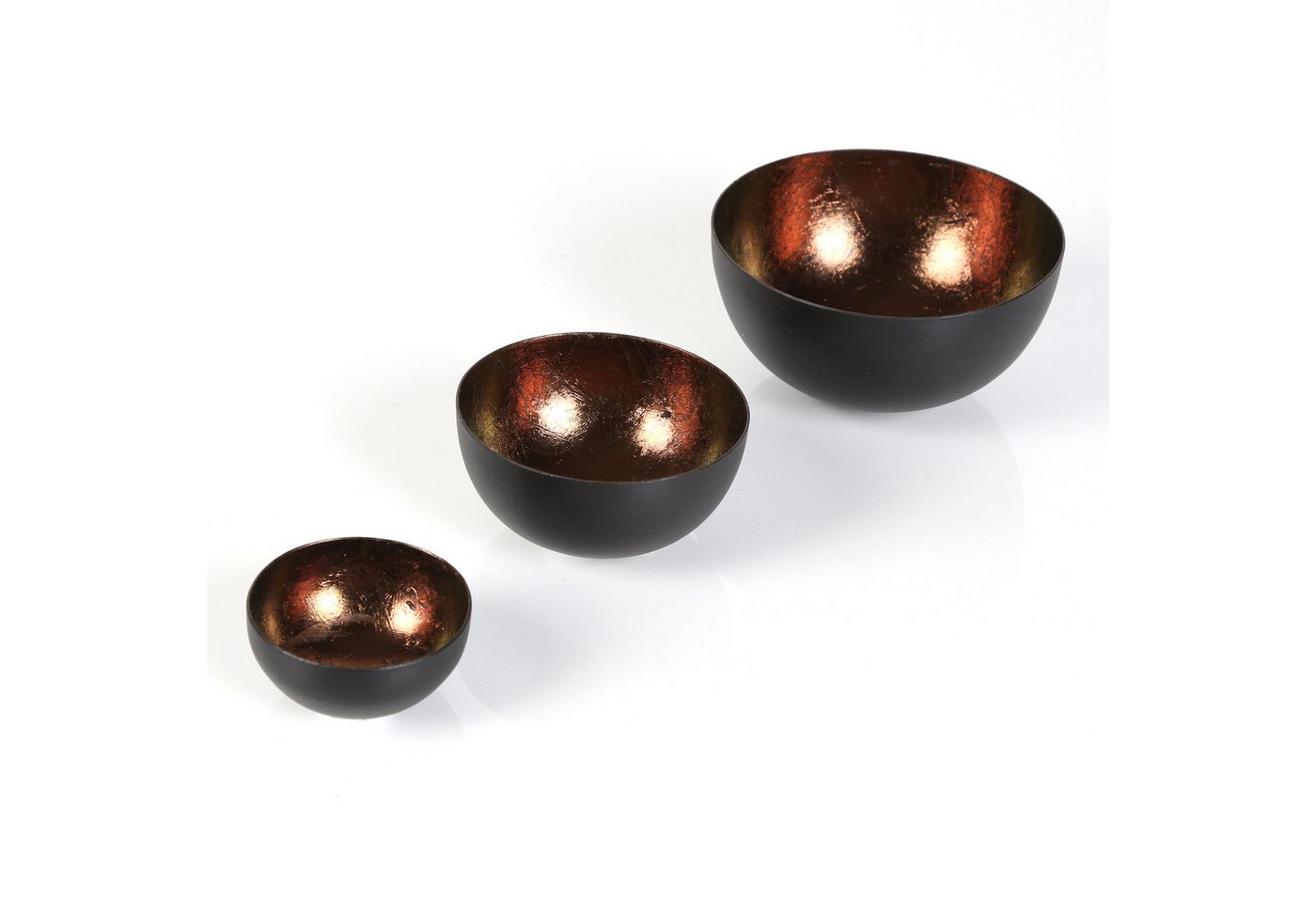 Casa Moro Windlicht Teelichthalter 3er Set Braun Metall Ostern Windlichter rund (einzigartige Wohn Tischdeko rustikal modern), Muttertag Dekoration Geschenk-Idee Meo Braun 70848-3B von Casa Moro