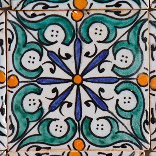 Orientalische Keramik Fliese Hudah 10 x 10 cm | handbemalte marokkanische Motiv Fliese | FL7060 Orientalische Keramik Fliese Hudah 10 x 10 cm | handbemalte marokkanische Motiv Fliese | FL7060 von Casa Moro