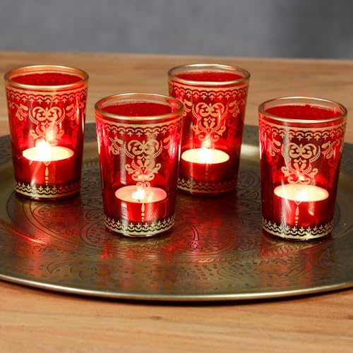 Teelichtgläser Gold Rot, Teelichthalter 6er DIY Kerzen-Gießen-Set - Teelicht Gläser Deko von Casa Moro