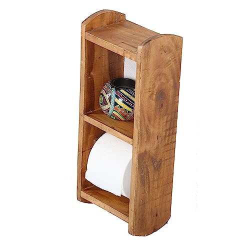 WC-Garnitur Latina aus recyceltem Teak-Holz, Toilettenpapier Halter Klorollenhalter zur Wandmontage 16x10x40 cm NUA046 von Casa Moro