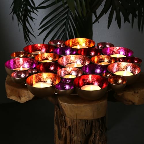 XXL Teelichthalter Metall Vintage für 21 Teelichter Gold Deko Rot Pink Rosa Orange Extra-groß Ø 40cm 50748-40 XXL Teelichthalter Metall Vintage für 21 Teelichter Gold Deko Rot Pink Rosa Orange Extra-groß Ø 40cm 50748-40 von Casa Moro