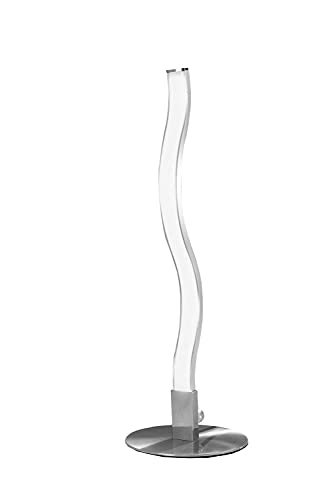 Casa Nova LED-Nachttischlampe BOA - H 30 cm - Aluminium - Silbergrau - Tischleuchte Tischlampe von Casa Nova