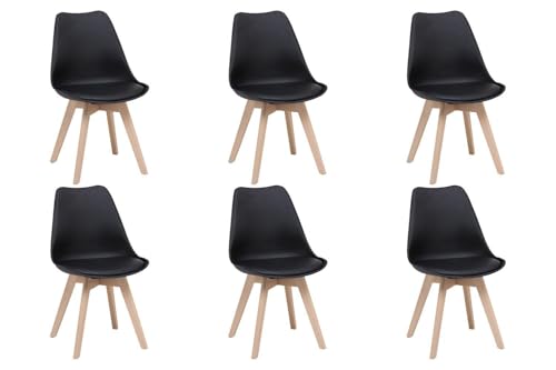Casa Nova Stühle - Braun - Schwarz - Holzgestell - Kunstleder - Kunststoff - 6er Set von Casa Nova