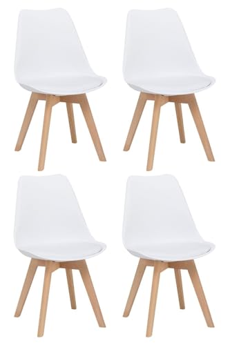 Casa Nova Stühle - Braun - Weiß - Holzgestell - Kunstleder - Kunststoff - 4er Set von Casa Nova