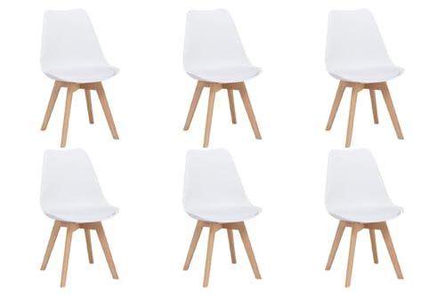 Casa Nova Stühle - Braun - Weiß - Holzgestell - Kunstleder - Kunststoff - 6er Set von Casa Nova