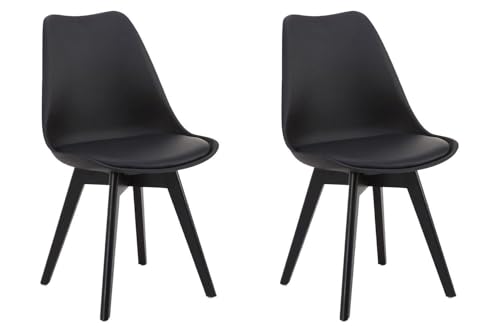 Casa Nova Stühle - Schwarz - Holzgestell - Kunstleder - Kunststoff - 2er Set Casa Nova Stühle - Schwarz - Holzgestell - Kunstleder - Kunststoff - 2er Set von Casa Nova