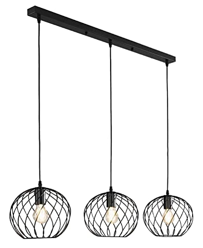 casa Nova Pendelleuchte - 3-flammig - Eisen - B 90 x H 120 cm - Pendellampe Hängelampe Hängeleuchte Deckenlampe Deckenleuchte von Casa Nova