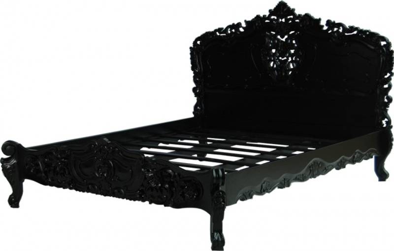 Barock Bett Pure Baroque Schwarz 160 x 200 cm aus der Luxus Kollektion von Casa Padrino von Casa Padrino