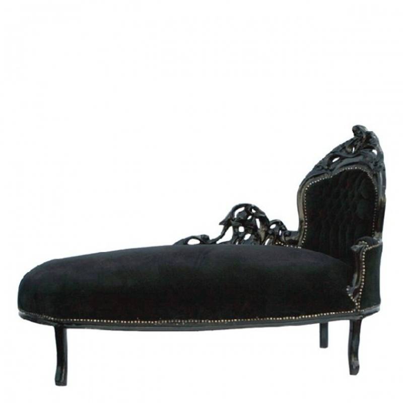 Barock Chaiselongue Schwarz/Schwarz Barock Chaiselongue Schwarz/Schwarz von Casa Padrino