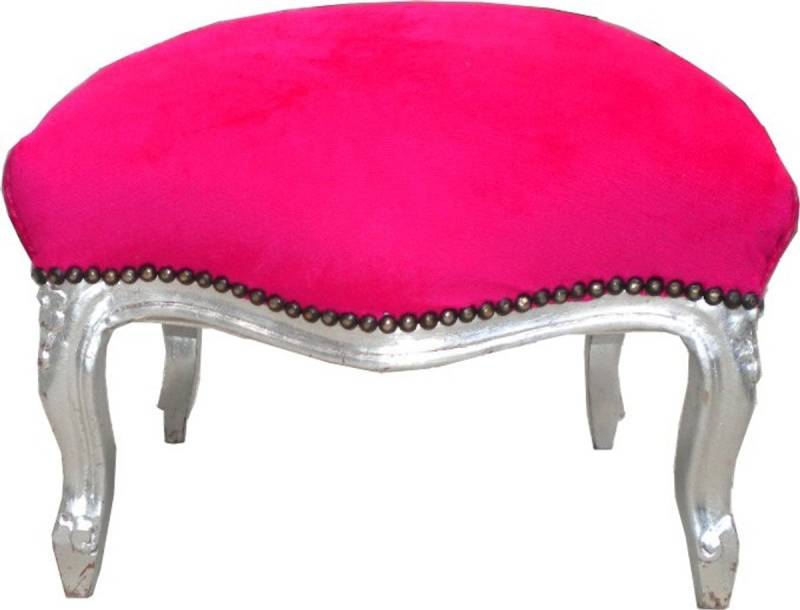 Barock Sitzhocker Pink / Silber Medium Barock Sitzhocker Pink / Silber Medium von Casa Padrino
